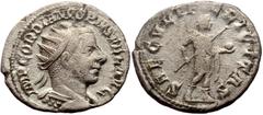 Roman İmperial Gordian III(238-244) AR Antoninianus (21mm, 4,15g) Rome, 242. Obv: IMP GORDIANVS PIVS FEL AVG, Radiate, draped and cuirassed bust of Gordian IIIto right, seen from behind. Rev: P M TR P