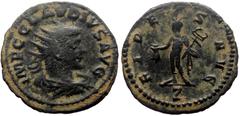 Roman İmperial Claudius Gothicus (268-270) AE Antoninianus (17mm, 2,83g) Antioch Obv: IMP C CLAVDIVS AVG: Bust of Claudius Gothicus, radiate, draped, right Rev: FIDES AVG /Rev: Z Mercury, standing lef