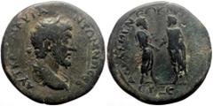 Roman Provincial *Just 12 specimens known to RPC* Pontus, Amasea AE (19.33g, 35mm) Marcus Aurelius (161-180) Issue: Year 165 (AD 162/3) Obv: ΑΥΤ ΚΑΙϹ Μ ΑΥΡ ΑΝΤΩΝΙΝΩ ϹΕΒ; laureate-headed bust of Marcus