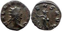 Roman imperial *Just 1 specimen of this subtype known to OCRE, 1 the same subtype specimen recorded by acsearch - see the note bellow* Gallienus (253-268) AE Antoninianus (2.64g, 19mm) Mediolanum. Obv