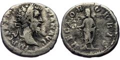 Roman Imperial Didius Julianus (193) AR Denarius (Silver, 2.61g, 18mm) Rome Obv: IMP CAES M DID IVLIAN AVG, laureate head right Rev: RECTOR ORBIS, Didius Julianus, togate, standing left, holding globe