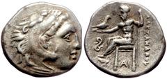 Greek Kingdom of Macedon, Alexander III. (336-323 BC) posthumous, AR drachm (Silver, 17,4 mm, 4,05 g), Lampsakos, ca. 323-317 Kingdom of Macedon, Alexander III. (336-323 BC) posthumous, AR drachm (Sil