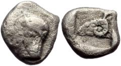 Greek Troas, Kebren AR Diobol (Silver, 1,19g, 10mm) ca 450. Troas, Kebren AR Diobol (Silver, 1,19g, 10mm) ca 450. Obv: Female head to left, wearing disc earring and necklace, her hair bound with a ban