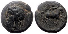 Greek Lydia, Mostene AE18 (Bronze, 4.48g, 18mm), autonomous issue, ca. 2nd-1st cent. BC Lydia, Mostene AE18 (Bronze, 4.48g, 18mm), autonomous issue, ca. 2nd-1st cent. BC Obv: Laureate head of Zeus lef