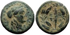 Greek Lydia, Sardeis, AE (Bronze, 15,2 mm, 2,87 g), ca. 133 BC-AD 14. Lydia, Sardeis, AE (Bronze, 15,2 mm, 2,87 g), ca. 133 BC-AD 14. Obv: Head of Apollo to right. Rev: [ΣΑΡΔΙ - ΑΝΩΝ], club, all withi