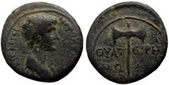 Roman Provincial Lydia, Thyateira, Nero (54-68) AE hemiassarion (Bronze, 17,6 mm, 2,43 g), ca. 55-60. Lydia, Thyateira, Nero (54-68) AE hemiassarion (Bronze, 17,6 mm, 2,43 g), ca. 55-60. Obv: NЄΡ[ΩN K