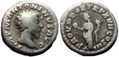 Roman Imperial Marcus Aurelius (161-180) AR denarius (Silver, 3.27g, 17mm) Rome, 162-163. Marcus Aurelius (161-180) AR denarius (Silver, 3.27g, 17mm) Rome, 162-163. Obv: IMP M ANTONINVS AVG, bare head