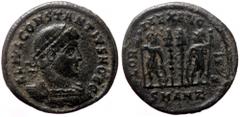 Roman Imperial Constantius II (337-361) AE Follis (Bronze, 19mm, 2.15g) Antioch Constantius II (337-361) AE Follis (Bronze, 19mm, 2.15g) Antioch Obv: CONSTANTIVS AVG, pearl-diademed head right Rev: GL