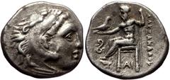 Greek Kingdom of Macedon, Alexander III. (336-323 BC) posthumous, AR drachm (Silver, 17,4 mm, 4,05 g), Lampsakos, ca. 323-317 Kingdom of Macedon, Alexander III. (336-323 BC) posthumous, AR drachm (Sil