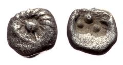 Greek Ionia, Erythrai(?) AR Hemitetartemorion ( Silver, 4mm, 0.09g) ca 500-480 BC. Ionia, Erythrai(?) AR Hemitetartemorion ( Silver, 4mm, 0.09g) ca 500-480 BC. Obv: Rosette Ref: Cruciform incuse conta