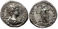 Roman Imperial Caracalla (198-217) AR Denarius (Silver, 18mm, 3.29g) Rome, 199-200. Caracalla (198-217) AR Denarius (Silver, 18mm, 3.29g) Rome, 199-200. Obv: ANTONINVS AVGVSTVS, Laureate, draped and c