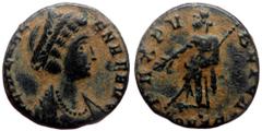 Roman Imperial Helena (Augusta, 324-328/30) AE nummus (Bronze, 14mm, 1.37g) Constantinople, 330. Helena (Augusta, 324-328/30) AE nummus (Bronze, 14mm, 1.37g) Constantinople, 330. Obv: FL IVL HELENA AV