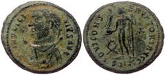 Roman Imperial Licinius I (308-324 AD) AE Follis (Bronze 3,18g 20mm) Kyzikos Licinius I (308-324 AD) AE Follis (Bronze 3,18g 20mm) Kyzikos Obv: IMP LICINIVS AVG, laureate and draped bust left, holding