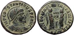 Roman Imperial Constantine I (307/10-337), Siscia, AE follis (Bronze, 19,5 mm, 3,20 g), 318-319. Obv: IMP CO[N]STANTINVS P F AVG, laure Constantine I (307/10-337), Siscia, AE follis (Bronze, 19,5 mm, 