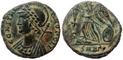 Roman Imperial Commemorative Series, 330-354, Heraclea, AE follis (Bronze, 17,7 mm, 2,37 g), under Constantine I, ca. 330-333. Obv: CO Commemorative Series, 330-354, Heraclea, AE follis (Bronze, 17,7 