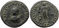 Roman Imperial Constantine II as caesar (317-337), Nicomedia, AE follis (Bronze, 18,8 mm, 2,83 g). Obv: D N FL CL CONSTANTINVS NOB C, l Constantine II as caesar (317-337), Nicomedia, AE follis (Bronze