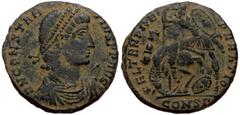 Roman Imperial Constantius II (337-361) Æ follis ((Bronze 5,26g 21mm) Constantinople, 351-355. Constantius II (337-361) Æ follis ((Bronze 5,26g 21mm) Constantinople, 351-355. Obv: DN CONSTANTIVS PF AV
