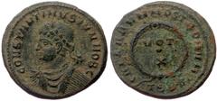 Roman Imperial Constantine II (Caesar, 317-337) AE Follis (Bronze 3,49g 19mm) Thessalonica, 324. Constantine II (Caesar, 317-337) AE Follis (Bronze 3,49g 19mm) Thessalonica, 324. Obv: CONSTANTINVS IVN