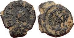 Roman Imperial Marcianus (450-457), AE nummus (Bronze, 12,6 mm, 1,15 g), Constantinople. Obv: [D N] MARCIANVS PF AVG, diademed and drap Marcianus (450-457), AE nummus (Bronze, 12,6 mm, 1,15 g), Consta