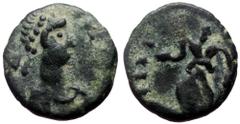 Roman Imperial Unreaserched Late Roman Empire AE nummus (Bronze, 12mm, 0.90g) Unreaserched Late Roman Empire AE nummus (Bronze, 12mm, 0.90g) Obv: pearl-diademed, draped and cuirassed bust right Rev: V