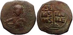 Byzantine Anonymous, attributed to Romanus III (1028-1034) AE follis (Bronze, 28mm, 11.66g) Constantinople mint, ca. 1028-1034. Anonymous, attributed to Romanus III (1028-1034) AE follis (Bronze, 28mm