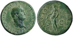 Galba 68-69 AD - Sestertius, 68 AD, AE 26,44g. SER GALBA IMP CAESAR AVG TRP laureate head right of Galba. R/. LIBERTAS PUBLICA SC Libertas stg. left holding pileus and sceptre. Sear 2118; RIC 387; C10