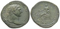 Traianus 98 - 117 Sestertius, Rome, 103-111, AE 29.80 g Avers: IMP CAES NERVA TRAIANO AVG GER DAC P M TR P COS V P P Buste lauré à droite avec draperie sur l'épaule gauche Revers: S P Q R OPTIMO PRINC