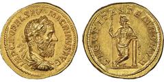 Roman Imperial Macrinus 217-218 Aureus, Rome, 218, AU 7.24 g. Avers : IMP C M OPEL SEV MACRINVS AVG Revers : SECVRITAS TEMPORVM Ref : Cal. 2976a (this coin), RIC 90 Ex Vente Triton X, 2007, lot 692 Ex