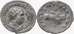 The Roman Empire Balbinus, 22nd April – 29th July 238. AR Antoninianus 3.66 g. IMP CAES D CAEL BALBINVS AVG Radiate, draped and cuirassed bust r. FIDES MVTVA AVGG Clasped hands. C 6. BMC 71. RIC 11. U