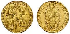 Beyliks of Western Asia Minor, after 1348. AV Ducat imitating the Venetian ducats of Andrea Dandolo, (1344-1354). Debased, 3.47g, 22mm (Mazarakis, Beyliks, Group I.). Nice details and struck in relati