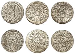 World Coins G to M Livonia, Sigismund III Vasa, 1587-1629. Lot of 3 coins comprising Solidus (Schilling), 1612, 0.76g (KM5); Solidus (Schilling), 1618, 0.78g (KM5) and Solidus (Schilling), 1620, 0.83g