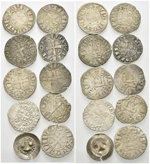 AUSLAND: ÄGYPTEN - MEXICO FRANKREICH, Ludwig IX. der Heilige, 1226-1270, Denier tournois. LVDOVICVS REX. (4x). DAZU:Denier tournois. PHILIPPVS REX. (3x). DAZU:ANTIOCHIA, Bohemund III., 1162-1201, Deni