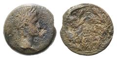 RÖM.REICH, Augustus, AE Diobol, BMC 16.3.16 AE Diobol Jahr 41 =11/12 n.Chr., Ägypten, Stadt Alexandria. Belorb. Kopf r. Rs.LMA im Eichenkranz. l.porös, kl.Rdf., s
