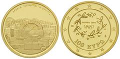 *GRIECHENLAND, Republik, seit 1973, 100 Euro 2003. Olympiade Athen 2004. Kryptha d. Olympioniken. 10g. KM 195, PP in Kapsel