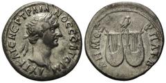 *RÖMISCHES REICH, Trajan, 98-117, AR Drachme, Konsulschaft B =98-99. Lykien. Belorb. Büste r. Rs.Eule über zwei Lyren. 3,14g. Sear 1046, SNG Aulock 4267, ss+
