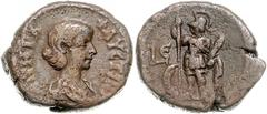 RÖMISCHES REICH Elagabal, 218-222, für Annia Faustina, Augusta 221, Bil.-Tetradrachme Jahr 5 des Elagabal. Gewandbüste r. Rs.Ares l.stehend mit Speer und Parazonium, neben ihm Schild. 15,22g. Datt.419