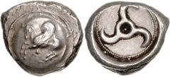 KLEINASIEN, LYKIEN. Dynasten (460-440 v.Chr.), AR Stater (unbest.Dynast). Pegasos l.fliegend Rs.Triskeles in rundem Incusum. 9,9g. SNG Aulock 4089. ss-vz.