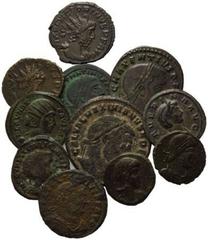 RÖMISCHES REICH, Victorinus, 268-270, AE Antoninian, Köln. Büste r. mit Strahlenkrone. Rs.Sol l., i.F.* (ss/vz). DAZU: Tetricus I. AE Ant. Rs.Virtus (f.ss); Severina, AR Denar. Rs.Venus (f.ss); Galeri