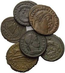 RÖMISCHES REICH, Constantin I. der Große, 307-337, AE Follis SMN-B =Nicomedia. Belorb. Kopf r. Rs.Jupiter und Adler. 3,37g (ss-vz). DAZU: AE Follis ALE-S=Alexandria. gleiche Rs. 4,55g (ss). DAZU: AE F