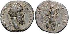 ROMAN COINS RÖMISCHES REICH, Didius Julianus, 193, AE Sesterz, Rom. Belorb. Kopf r. Rs.Fortuna n.l. stehend. 19,89g. RIC 15, Kampm.44.6, s-
