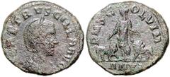 ROMAN COINS RÖMISCHES REICH, Herennia Etruscilla, Gemahlin des Trajan Decius, +251, AE 28, AN XI =249, Moesia Superior, Stadt Viminacium. Diad., drap. Büste r. Rs.Moesia zwischen Stier und Löwe. 14,63