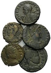 ROMAN COINS RÖMISCHES REICH, Maximinus II., 309-313, AE Follis, MOSTT =Ostia. Belorb. Kopf r. Rs.Legionsadler zw. 2 Standarten. 4,74g. DAZU:CRISPUS, 317-326 n.Chr., AE Follis, STR. Gep., belorb. Büste