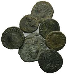 ROMAN COINS RÖMISCHES REICH, Eudoxia, Gemahlin des Arcadius, 395-404, AE 3, CONS =Konstantinopel. Drap. Brb. r. Rs.Victoria r. sitzend einen Schild mit Christogramm beschreibend (f.ss). DAZU: Arcadius