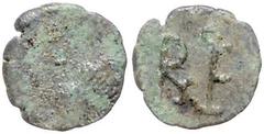 ROMAN COINS RÖMISCHES REICH, Julius Nepos, 474-475, AE 1/2 Centenionalis, Rom. Diad. Büste r. Rs.Monogramm. 0,58g. Sear 4381, RIC 3222, (R4), sehr selten, s/