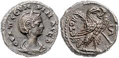ROMAN COINS RÖMISCHES REICH, Severina, Gemahlin des Aurelian, +275, Bil.-Tetradrachme Jahr 6 =274/275, Ägypten, Stadt Alexandria. Diad. Büste r. Rs.Adler mit Kranz r., r. blickend. 6,55g. Datt.5504, G