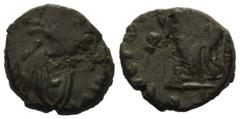 ROMAN COINS RÖMISCHES REICH, Avitus, 455-456, AE 1/2 Centenionalis, Rom. Diad. Büste. Rs.Victoria mit Kranz und Palme, i.F.S. 1,14g. RIC 2413, (R5), s/