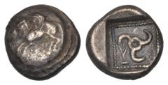 GREEK COINS KLEINASIEN, LYKIEN. Dynasten (425-360 v.Chr.), AR 1/3 Stater (Khin, 405-395 v.Chr.). Pegasos l. Rs.Triskeles in incusem Perlenviereck. 2,97g. BMC 19.27.123, Var., ss/vz
