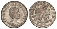 ROMAN COINS RÖMISCHES REICH, Herennia Etruscilla, Gemahlin des Trajan Decius, +251, Bil.-Tetradrachme, Seleucis und Pieria, Stadt Antiochia. Drap. Büste r. Rs.Adler r. auf Palmzweig über SC. 11,6g. Pr