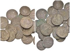 LOTS RÖMISCHES REICH, Maximian, 286-305, 306-308, 310, AE Follis(18x). DAZU:Diocletian, AE Follis(3x); Licinus I., AE Follis(1x); Constantinus I., AE Follis(1x); 2 weiter Follis. 179,48g., 25 Stk.,