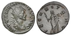 ROMAN COINS RÖMISCHES REICH, Quintillus, 270, AE Antoninian, Rom. Büste r. mit Strahlenkrone. Rs.Securitas steht l. mit Zepter an Säule. 2,92g. RIC 31; Kampm.105.16 f.vz